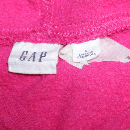 GAP Women’s Pink Pullover Hoodie L Cotton Blend Casual Sweatshirt