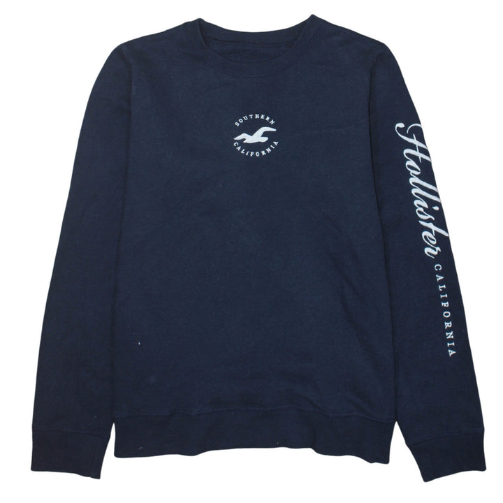 Hollister Men's Blue Crew Neck Pullover Sweatshirt Size M