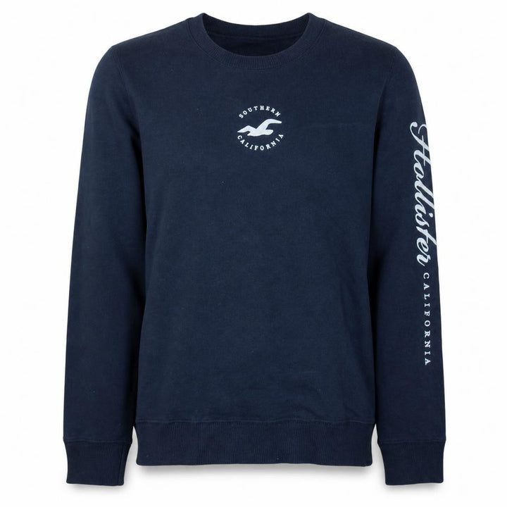 Hollister Men's Blue Crew Neck Pullover Sweatshirt Size M