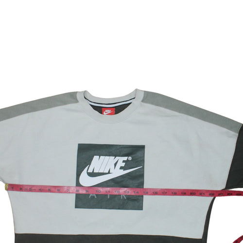 Nike Mens Grey Logo Crew Neck Sweatshirt Size M Regular Fit