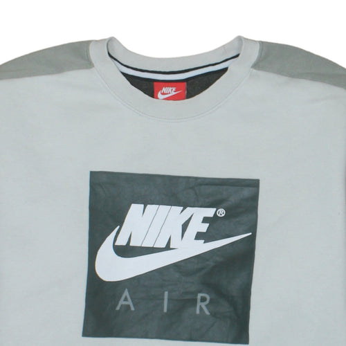 Nike Mens Grey Logo Crew Neck Sweatshirt Size M Regular Fit