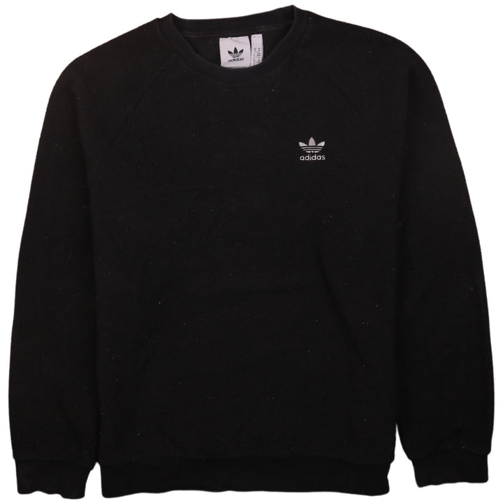 Adidas Mens Black Trefoil Logo Crew Neck Sweatshirt M