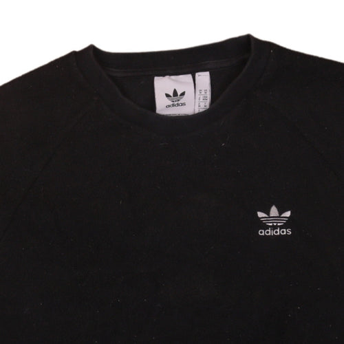 Adidas Mens Black Trefoil Logo Crew Neck Sweatshirt M