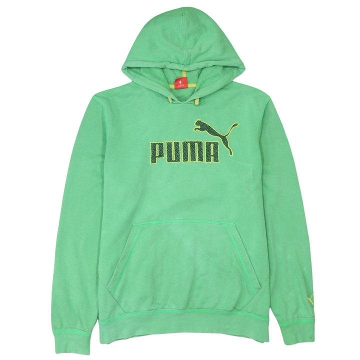 Puma Men's Green Pullover Hoodie L Logo Sportswear