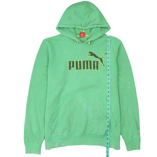 Puma Men's Green Pullover Hoodie L Logo Sportswear