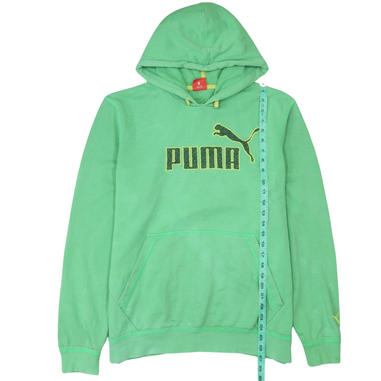 Puma Men's Green Pullover Hoodie L Logo Sportswear