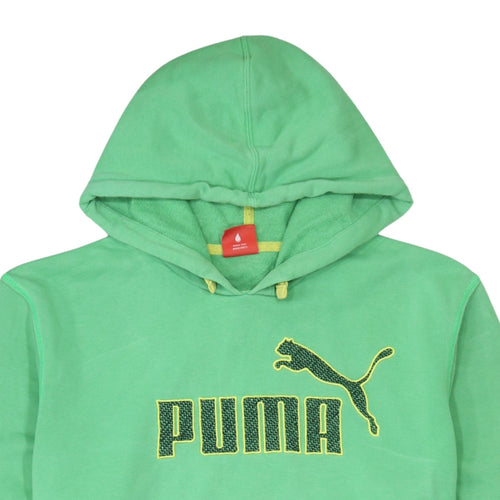 Puma Men's Green Pullover Hoodie L Logo Sportswear