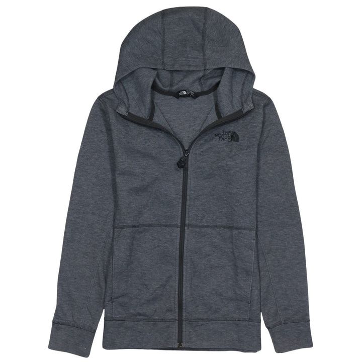 The North Face Boys Grey Full Zip Hoodie L Polyester Cotton Blend
