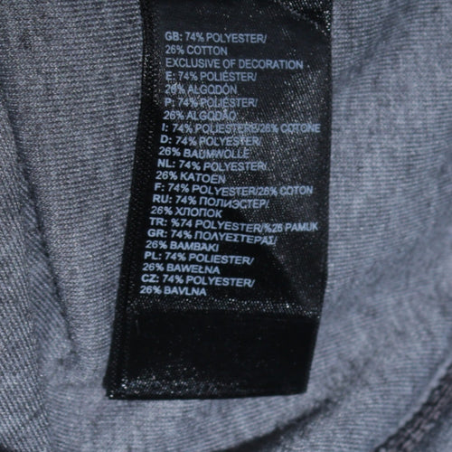 The North Face Boys Grey Full Zip Hoodie L Polyester Cotton Blend