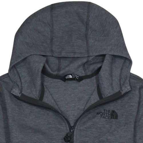 The North Face Boys Grey Full Zip Hoodie L Polyester Cotton Blend
