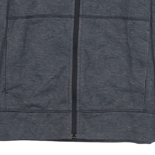 The North Face Boys Grey Full Zip Hoodie L Polyester Cotton Blend