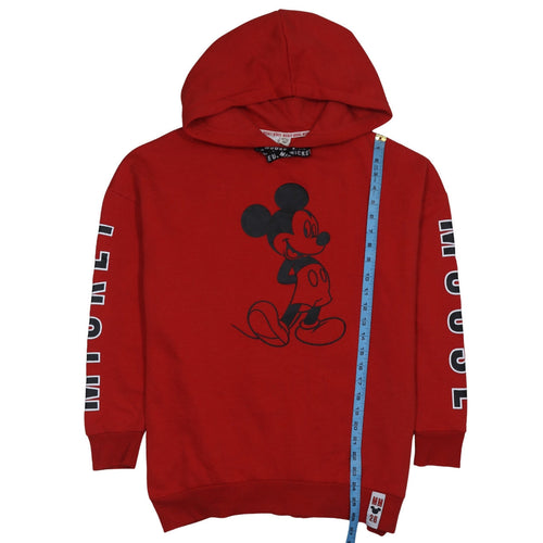 Disney Women's Red Mickey Mouse Hooded Pullover Hoodie Size 10/12