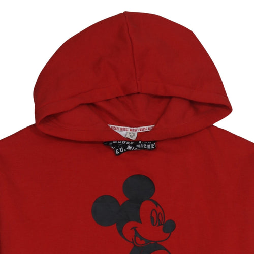Disney Women's Red Mickey Mouse Hooded Pullover Hoodie Size 10/12