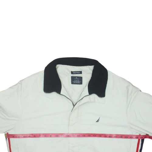 Nautica Men's White L Basic Lined Nylon Winter Jacket