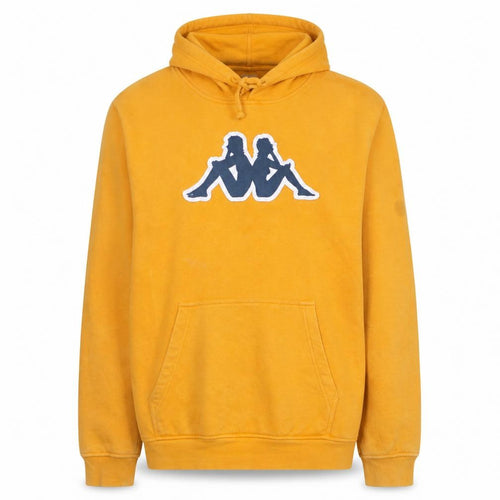 Kappa Men's Yellow Pullover Hoodie Large Sports Logo Sweatshirt