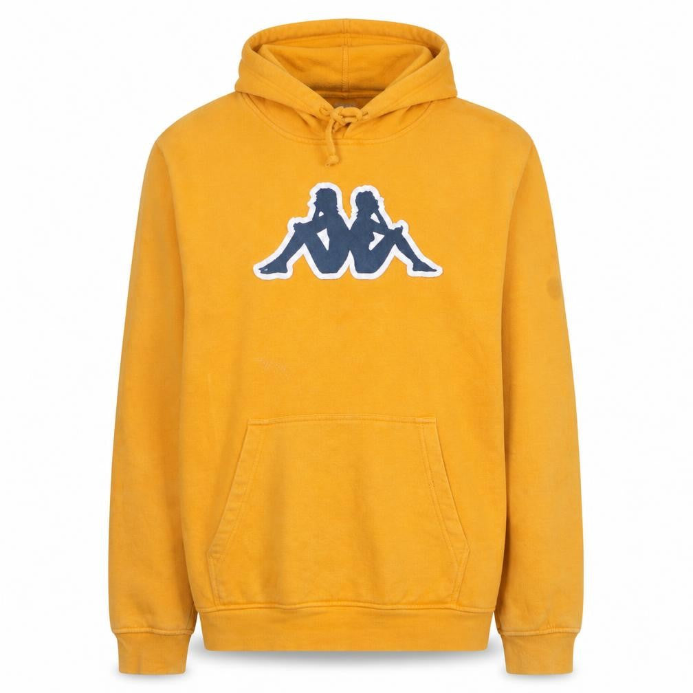 Kappa Men's Yellow Pullover Hoodie Large Sports Logo Sweatshirt