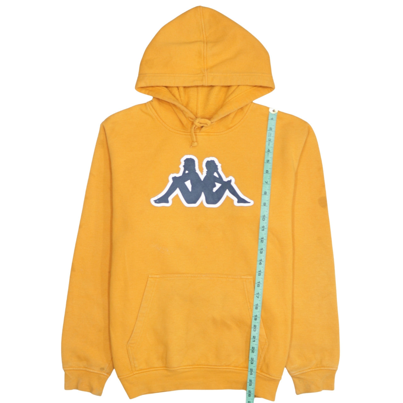 Kappa Men's Yellow Pullover Hoodie Large Sports Logo Sweatshirt