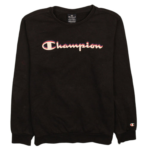 Champion Boys Black Pullover Sweatshirt 13-14 Years Logo Fleece Top