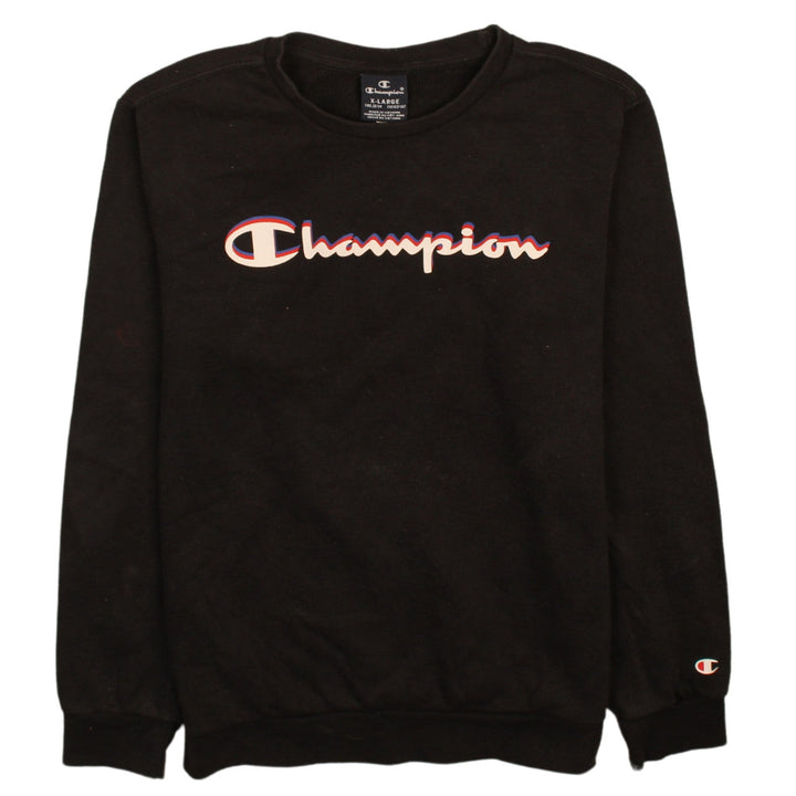 Champion Boys Black Pullover Sweatshirt 13-14 Years Logo Fleece Top