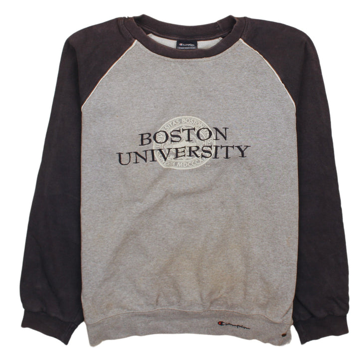 Champion Mens Grey & Black Boston University Pullover Sweatshirt L