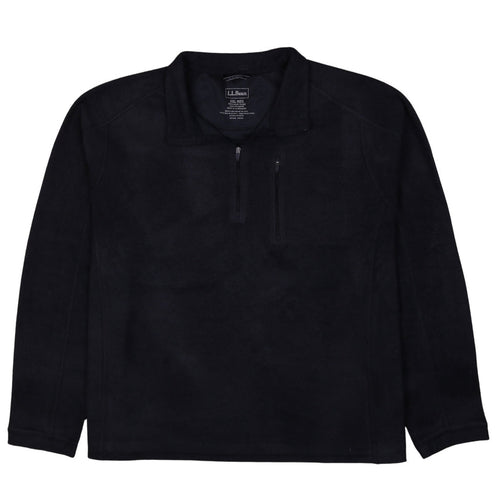 L.L.Bean Men's Black 2XL Fleece Pullover Quarter Zip Sweatshirt