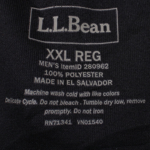 L.L.Bean Men's Black 2XL Fleece Pullover Quarter Zip Sweatshirt