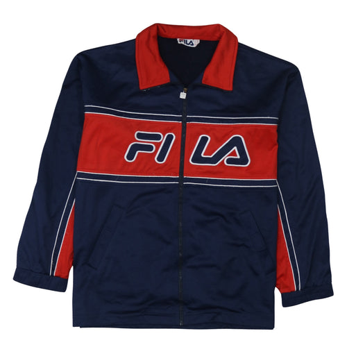 Fila Men's Blue Red Retro Track Jacket Size L Full Zip
