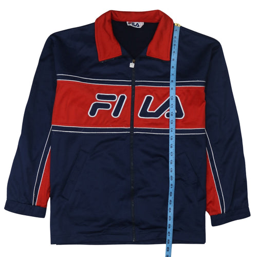 Fila Men's Blue Red Retro Track Jacket Size L Full Zip