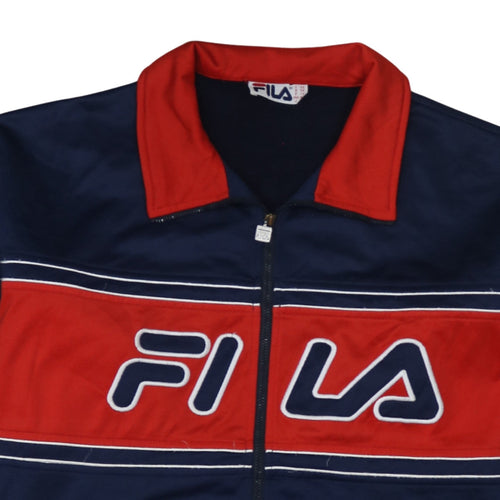 Fila Men's Blue Red Retro Track Jacket Size L Full Zip