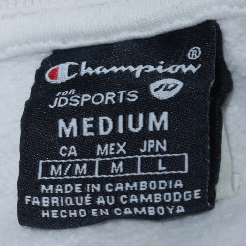 Champion Mens White Medium Pullover Sweatshirt with Logo Embroidery