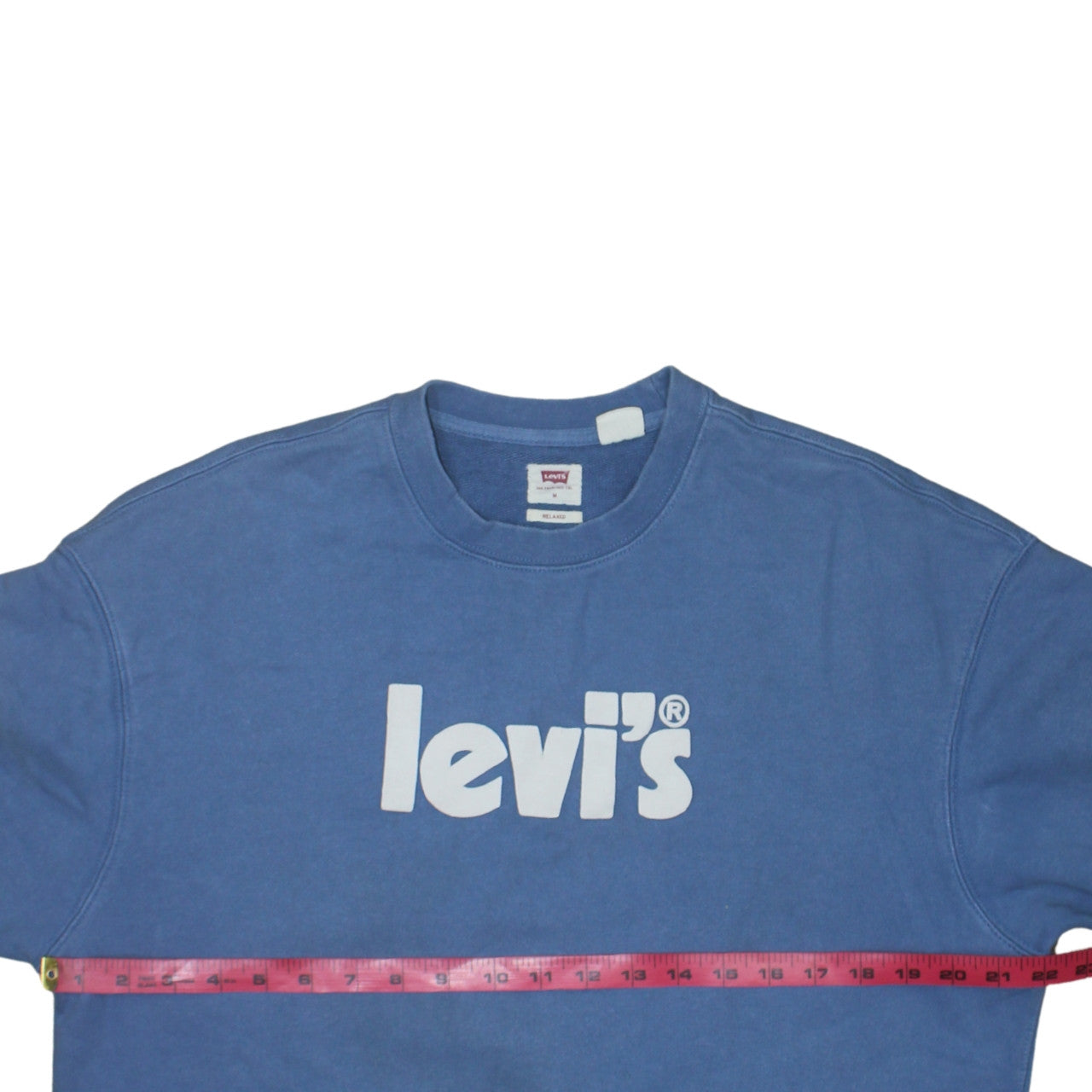 Levi's Men's Blue Relaxed Fit Logo Crew Neck Sweatshirt Medium