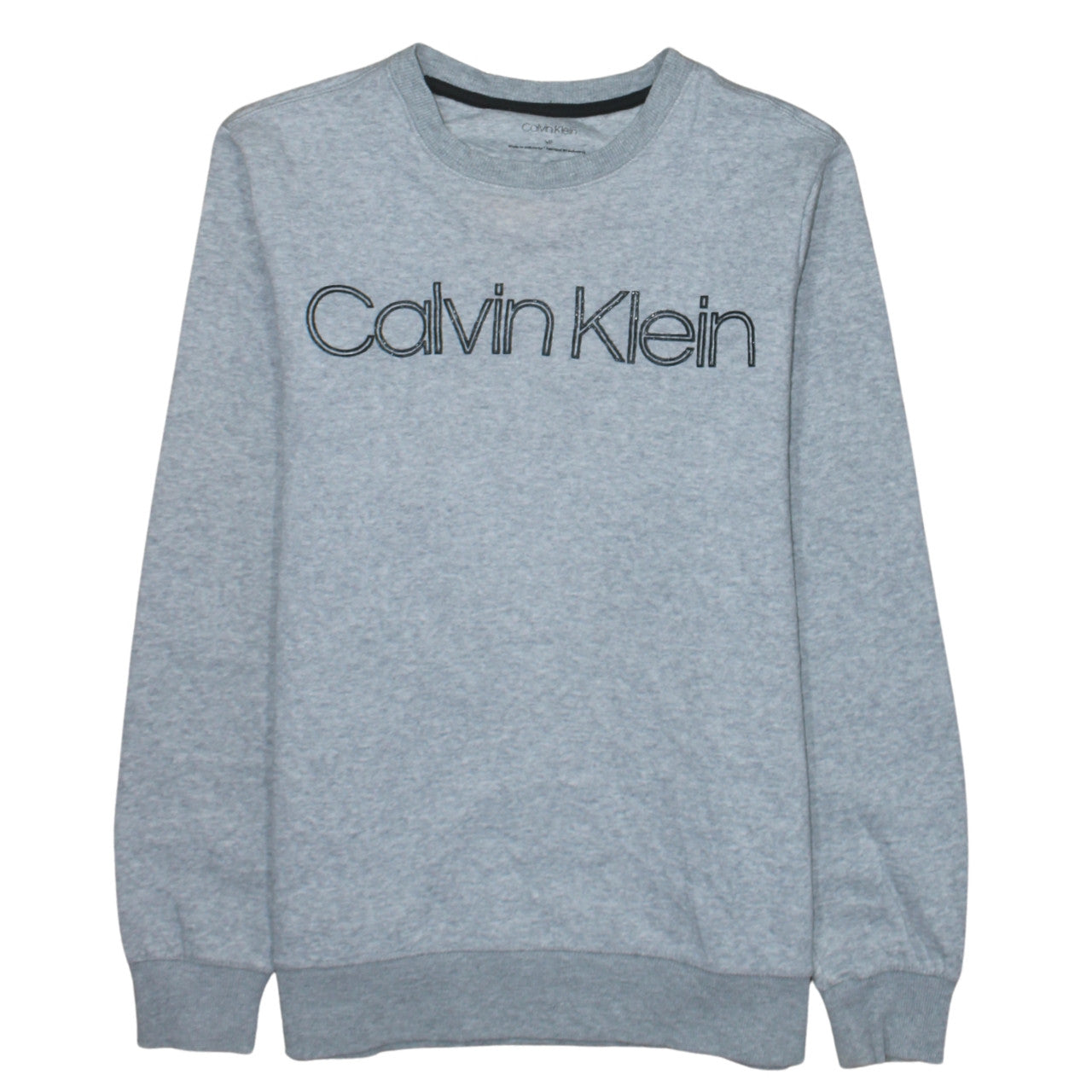 Calvin Klein Men's Grey Logo Pullover Sweatshirt Size S