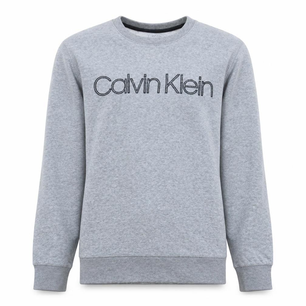 Calvin Klein Men's Grey Logo Pullover Sweatshirt Size S