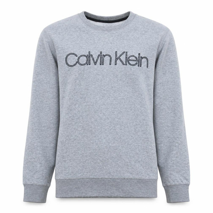 Calvin Klein Men's Grey Logo Pullover Sweatshirt Size S