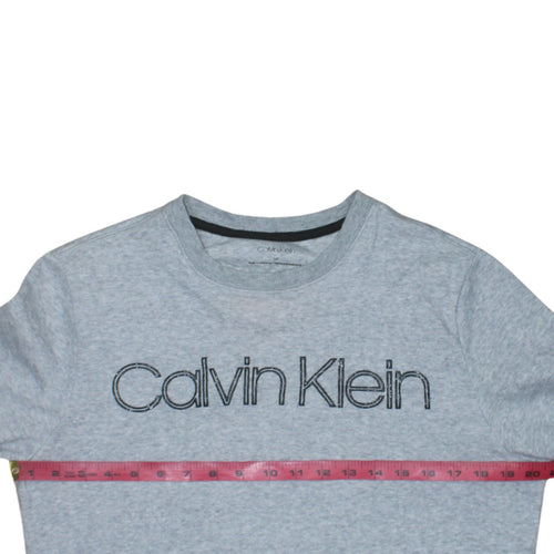 Calvin Klein Men's Grey Logo Pullover Sweatshirt Size S