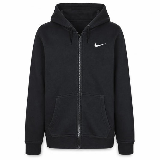 Front view of Nike men’s black xs full zip hoodie fleece sweatshirt