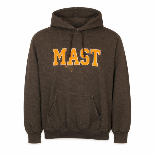 Front view of Champion Men's Brown Pullover Hoodie L College Graphic
