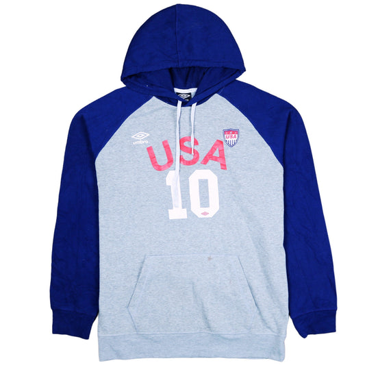 Umbro Men's Grey & Blue USA 10 Hoodie Medium Pullover Sportswear