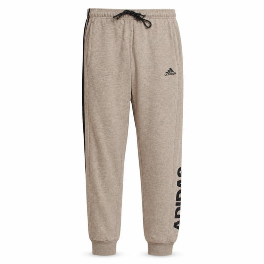 Front view of Adidas men’s beige jogger trousers m regular fit cotton blend
