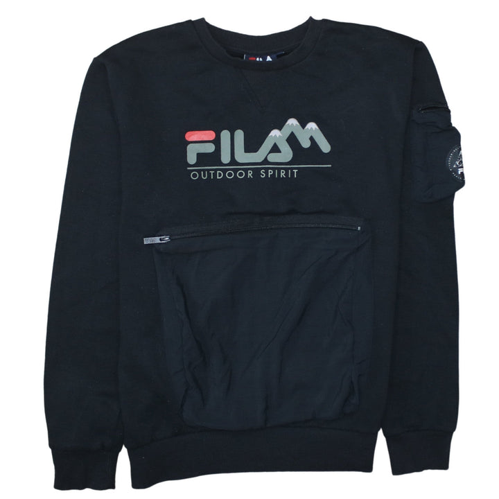 Fila Men's Black Outdoor Spirit Sweatshirt S Regular Fit Pullover