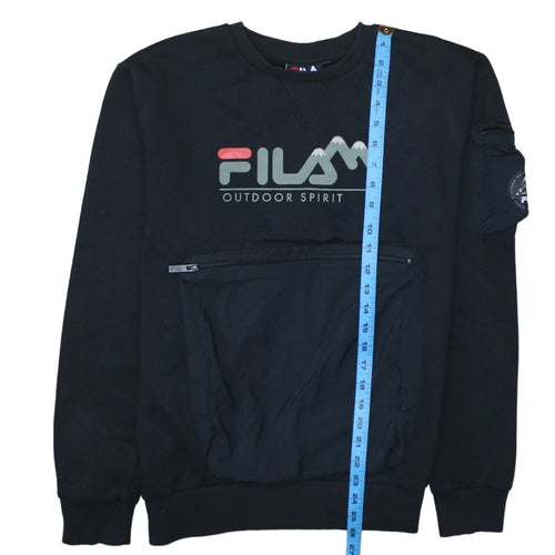 Fila Men's Black Outdoor Spirit Sweatshirt S Regular Fit Pullover