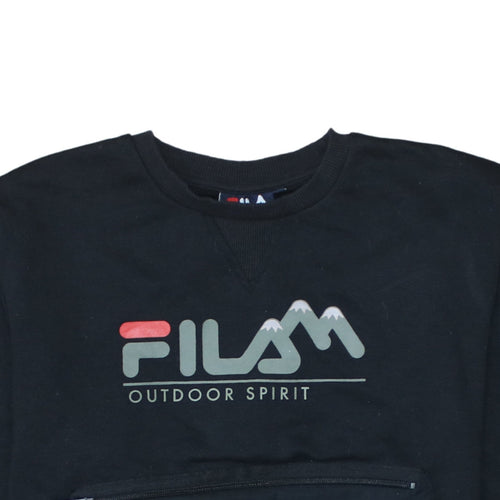 Fila Men's Black Outdoor Spirit Sweatshirt S Regular Fit Pullover
