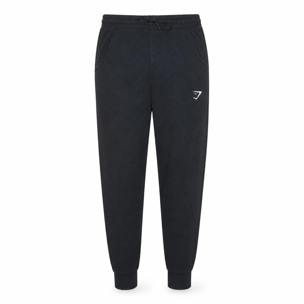 Front view of Gymshark Men's Black Slim Fit Jogger Sweatpants, size S