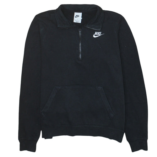 Nike Women's Black Small 1/4 Zip Fleece Sweatshirt