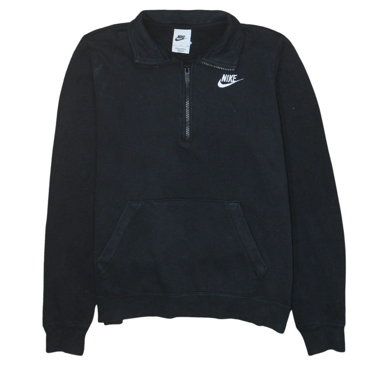 Nike Women's Black Small 1/4 Zip Fleece Sweatshirt