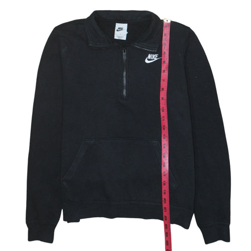 Nike Women's Black Small 1/4 Zip Fleece Sweatshirt