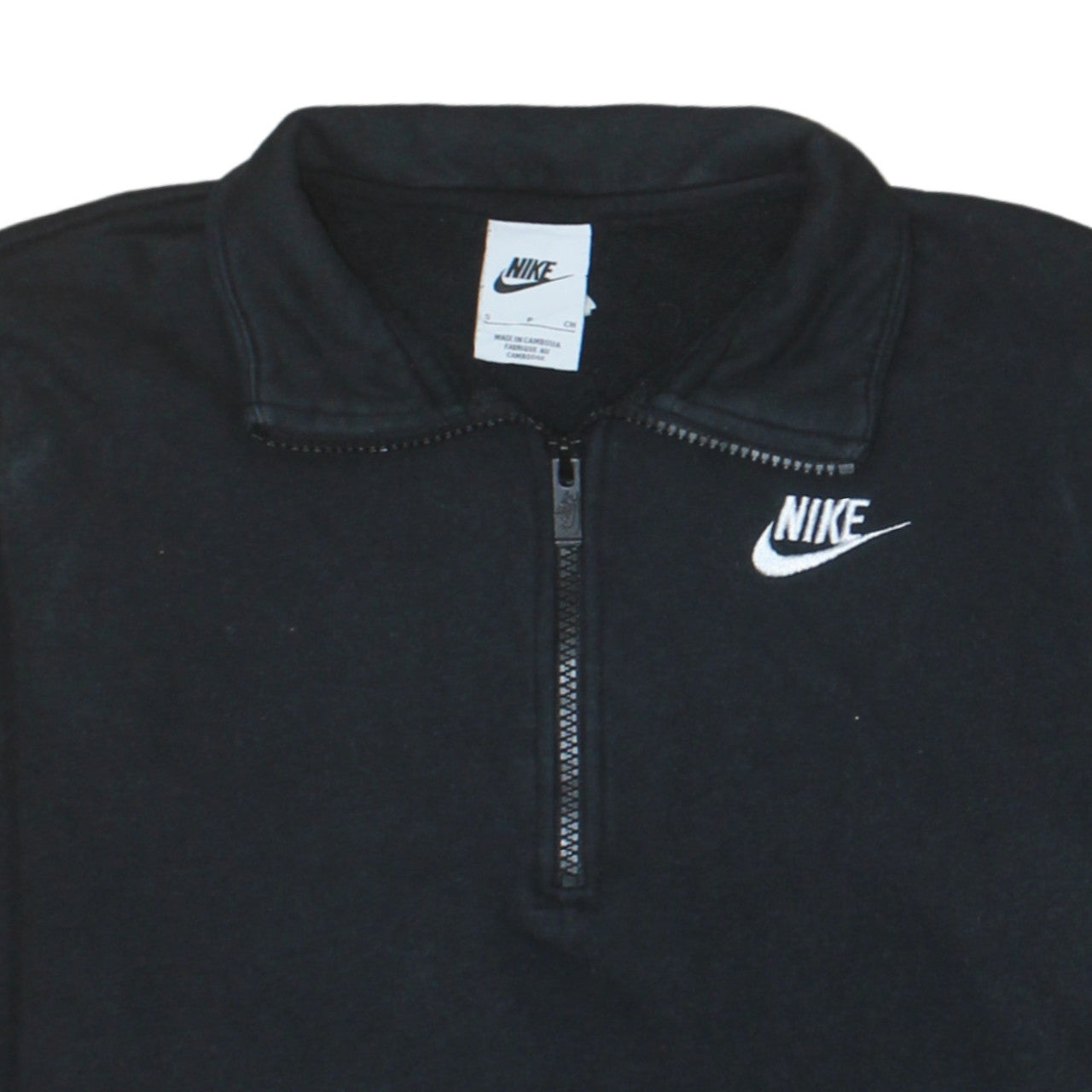 Nike Women's Black Small 1/4 Zip Fleece Sweatshirt