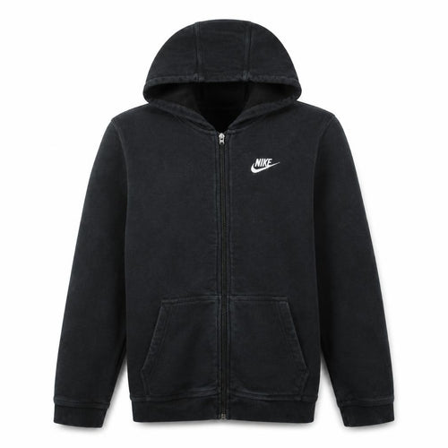 Nike Boys Black Full Zip Hoodie XL 158–170cm Fleece Casual Sweatshirt
