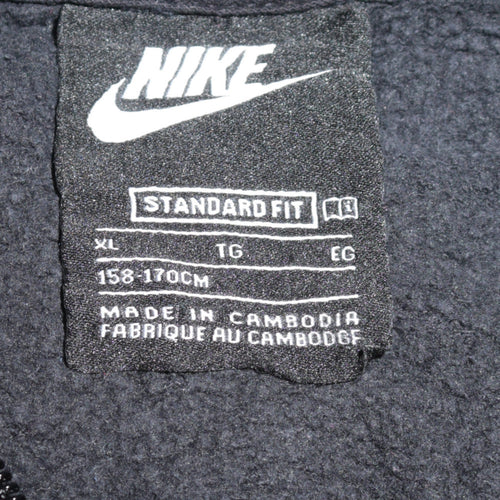 Nike Boys Black Full Zip Hoodie XL 158–170cm Fleece Casual Sweatshirt