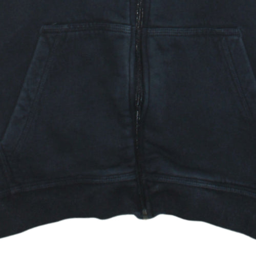 Nike Boys Black Full Zip Hoodie XL 158–170cm Fleece Casual Sweatshirt